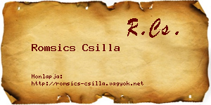 Romsics Csilla névjegykártya